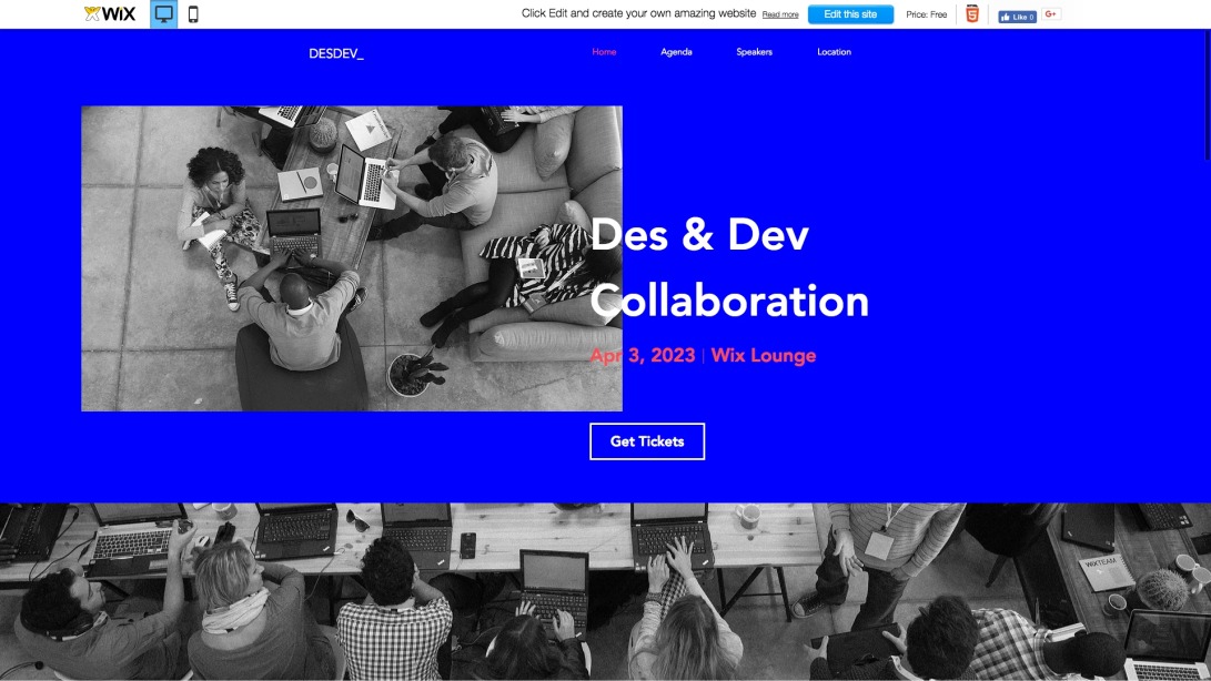 Design/UX Meetup Website Template | WIX