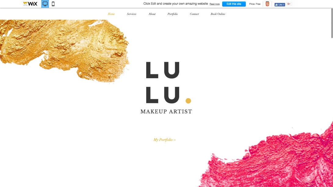 Professional Makeup Website Template | WIX