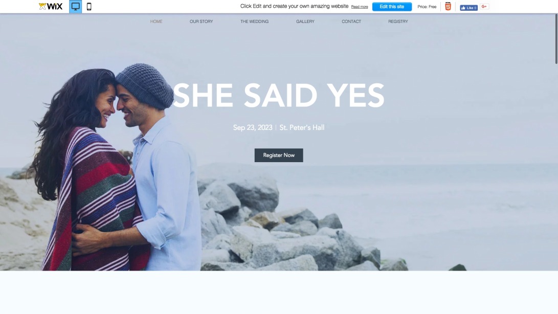 Modern Wedding Invite Website Template | WIX
