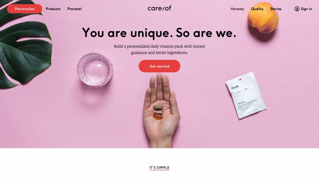 Care/of: Personalized Daily Vitamin Packs