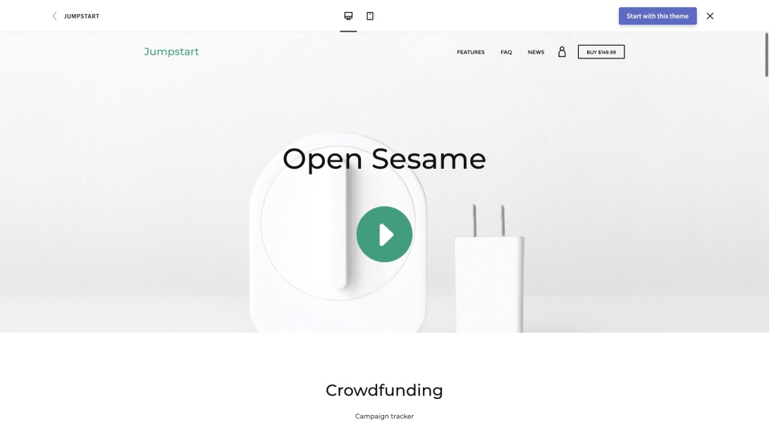 Preview Jumpstart Theme - Jumpstart Ecommerce Website Template