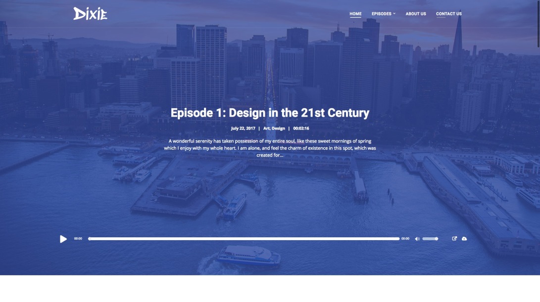 Dixie WordPress Theme – A Powerful Podcasting Theme