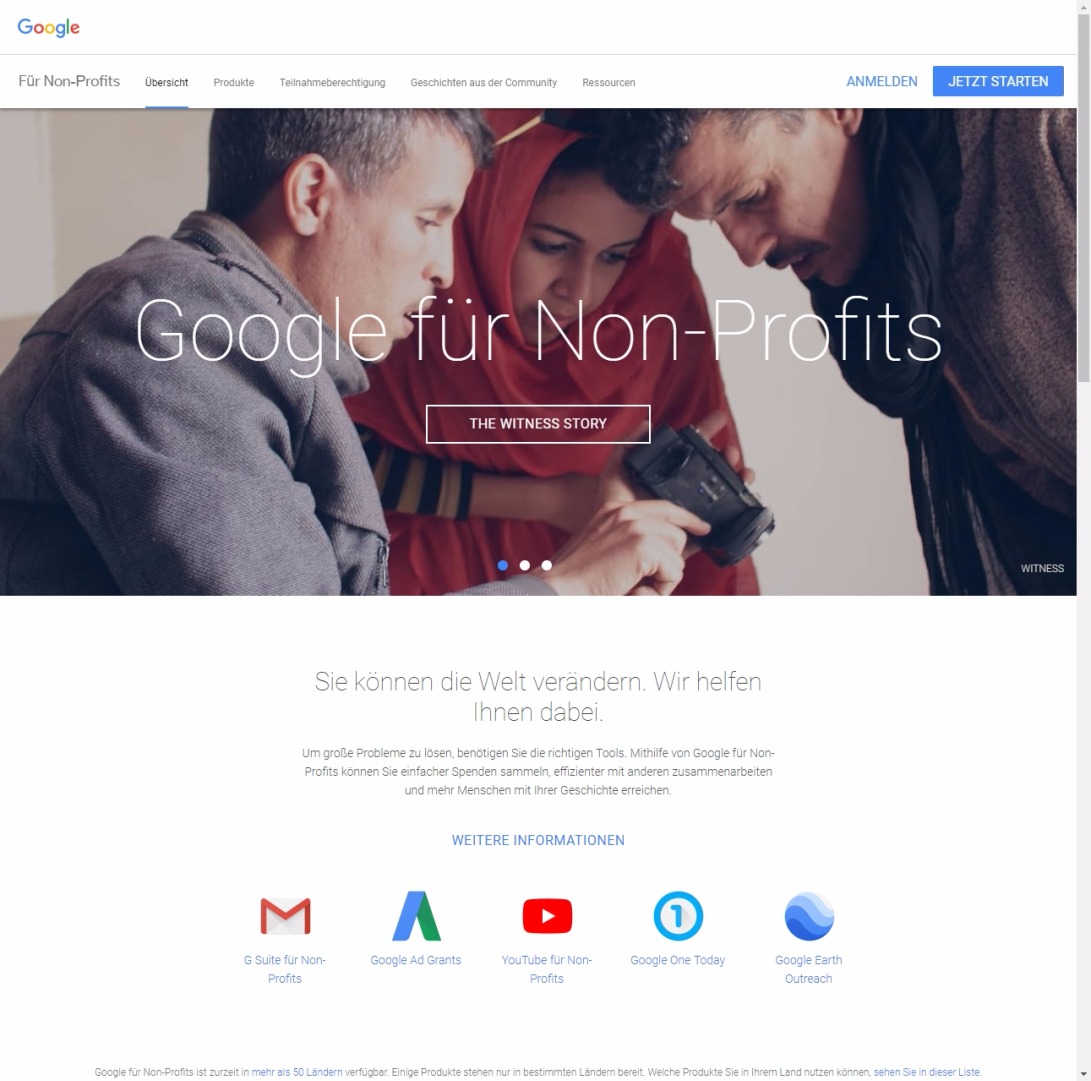 Google für Non-Profits – Spendensammlung und Zusammenarbeit