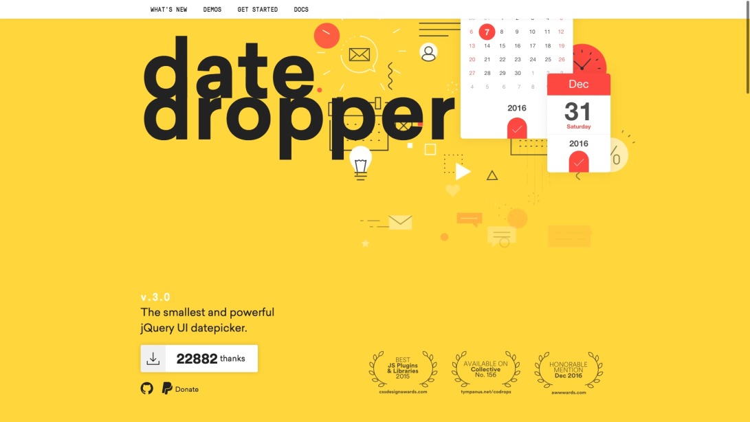 datedropper jQuery UI datepicker plugin