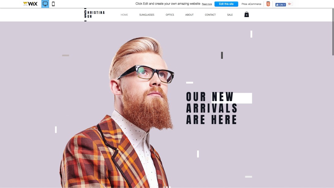 Eyewear Store Website Template | WIX
