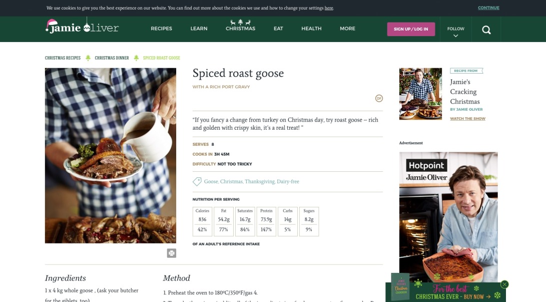 Spiced roast goose | Game recipes | Jamie Oliver recipes