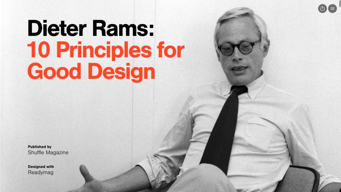 ‘Dieter Rams: Ten Principles For Good Design’ by Shuffle | Readymag