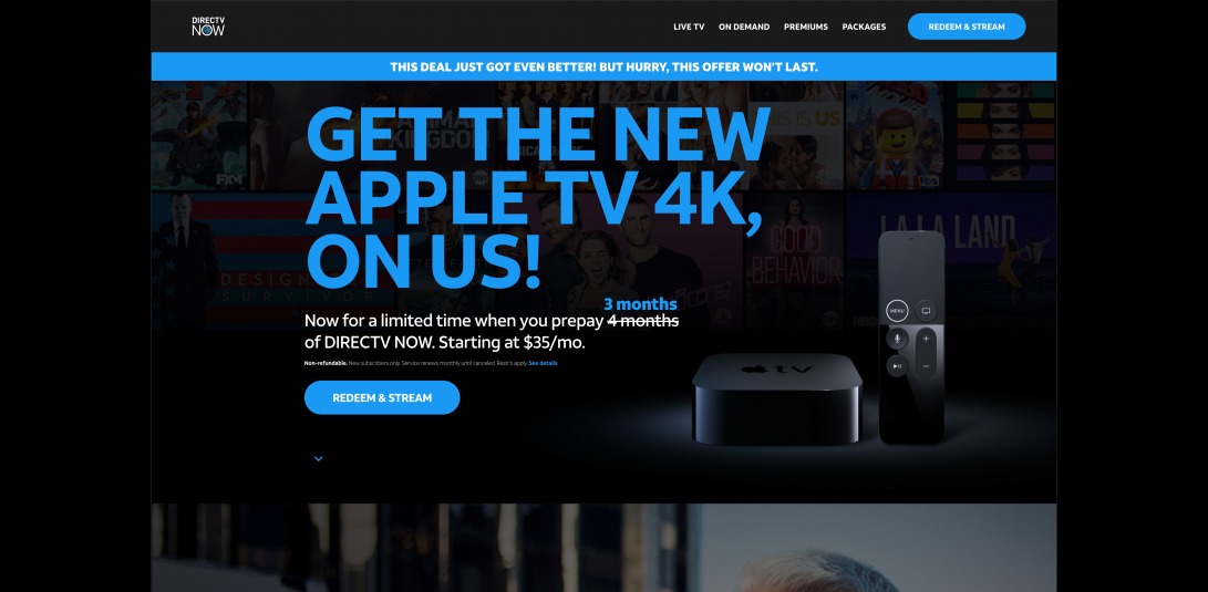 Apple TV 4K | Limited Time | DIRECTV NOW