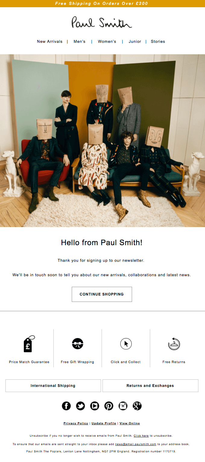 Hello from Paul Smith! - Really Good Emails