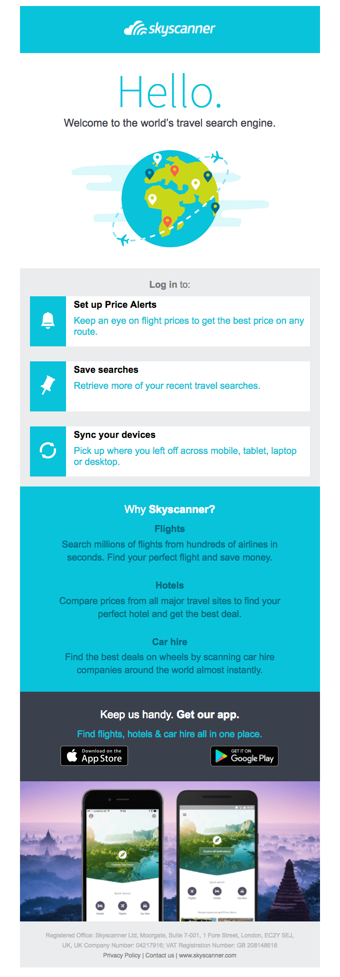 Welcome to Skyscanner - Really Good Emails