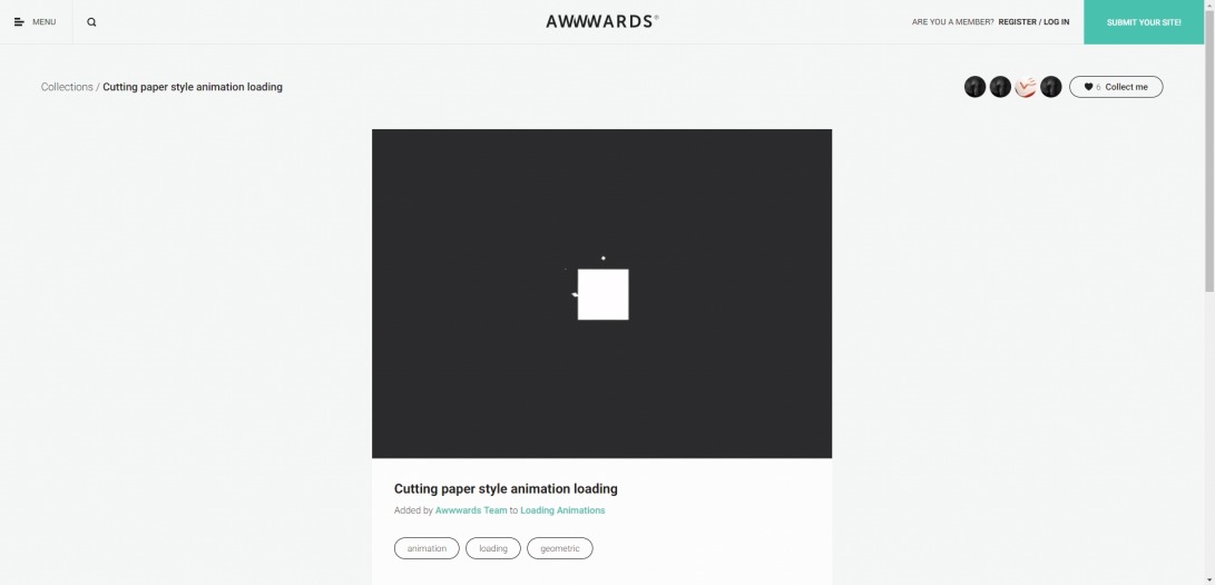 Cutting paper style animation loading - Loading Animations - Awwwards