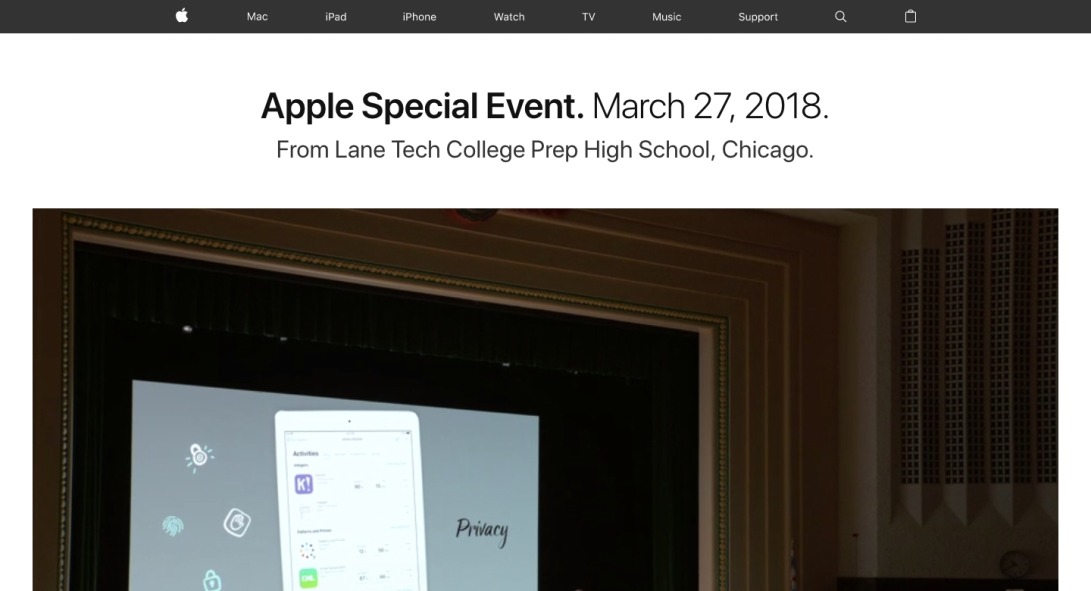 Apple Events - Keynote March 2018 - Apple