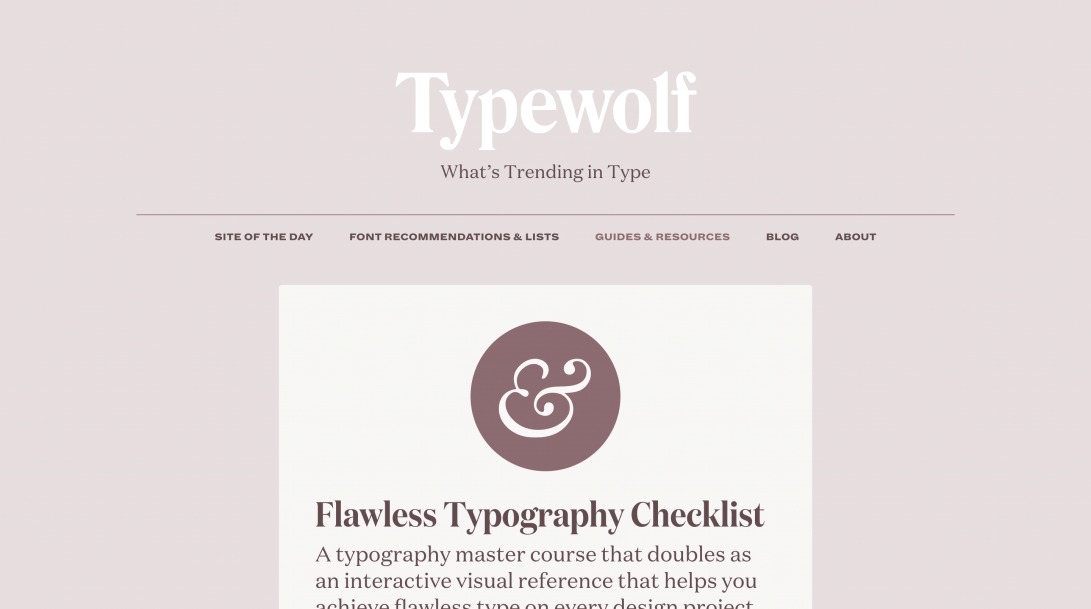 Flawless Typography Checklist · Typewolf