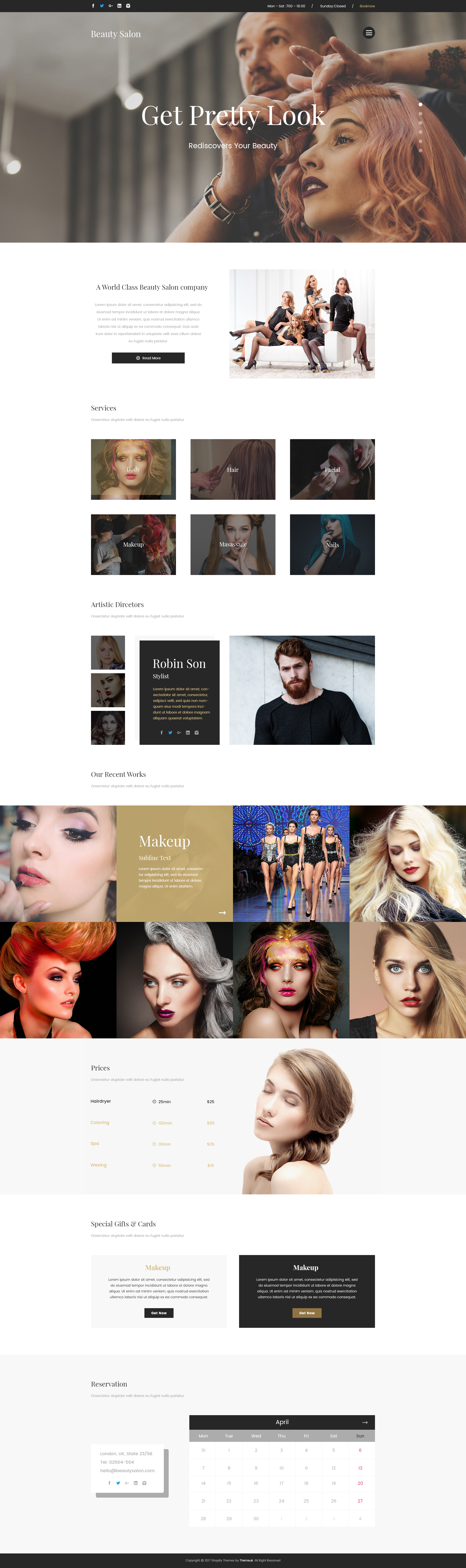 Beauty Salon - One Page PSD Template by theme-rocket | ThemeForest