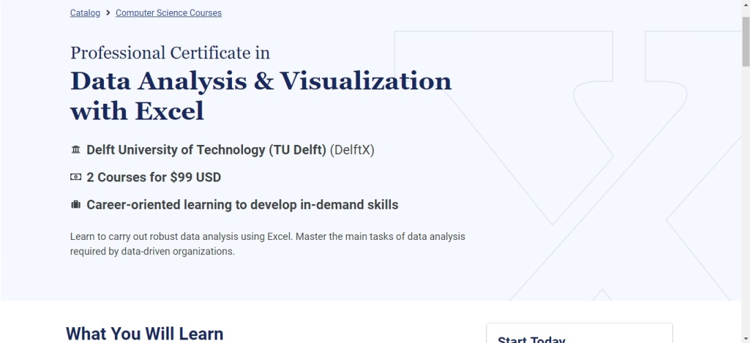 Data Analysis & Visualization with Excel | edX