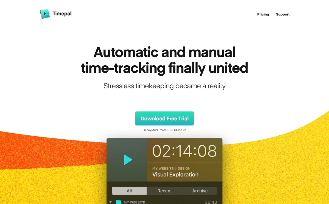 Timepal — Automatic and manual time-tracking
