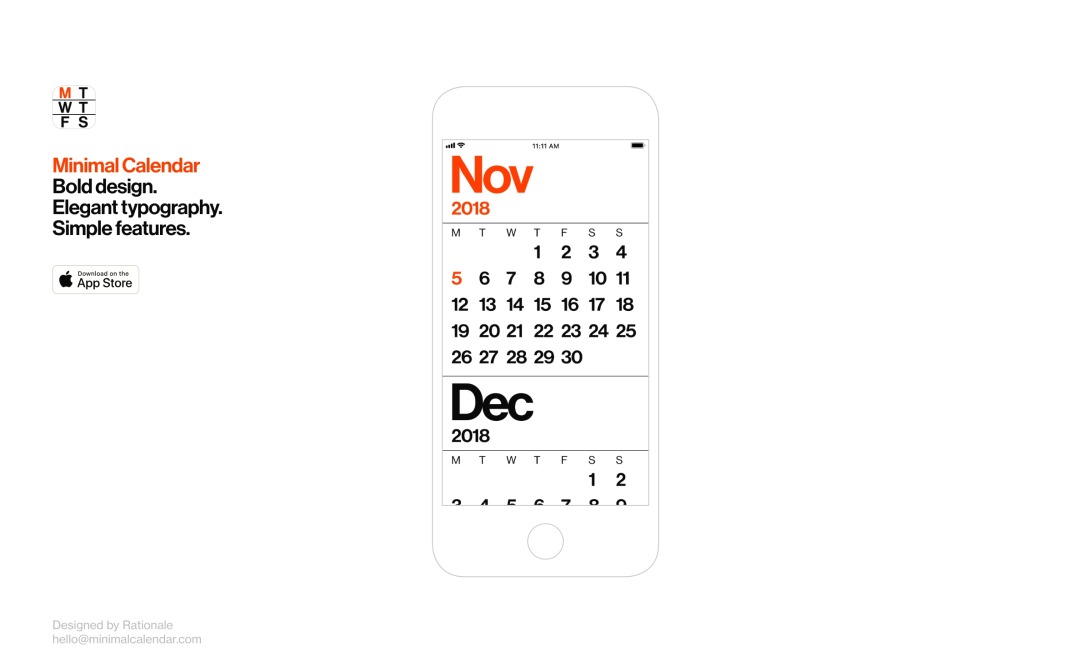 Minimal Calendar – Maximum clarity