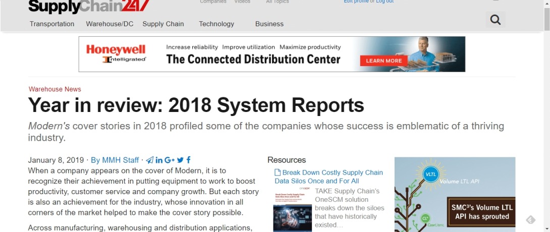 Year in review: 2018 System Reports - Supply Chain 24/7