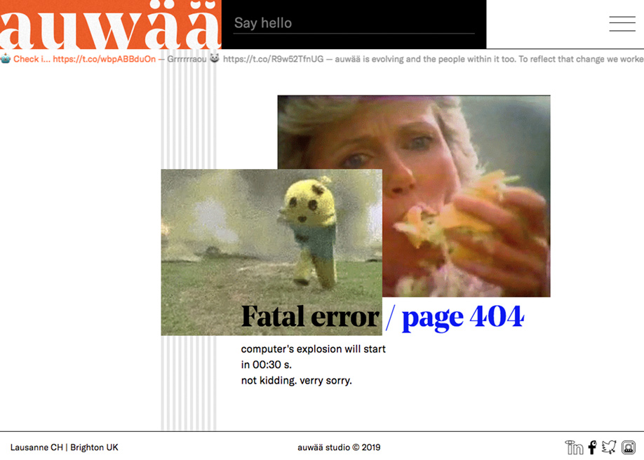404 error page - Auwaa