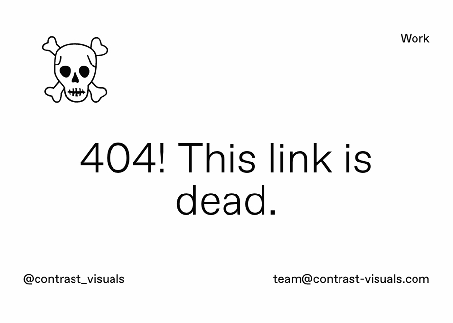 404 error page - Contrast Visiuals