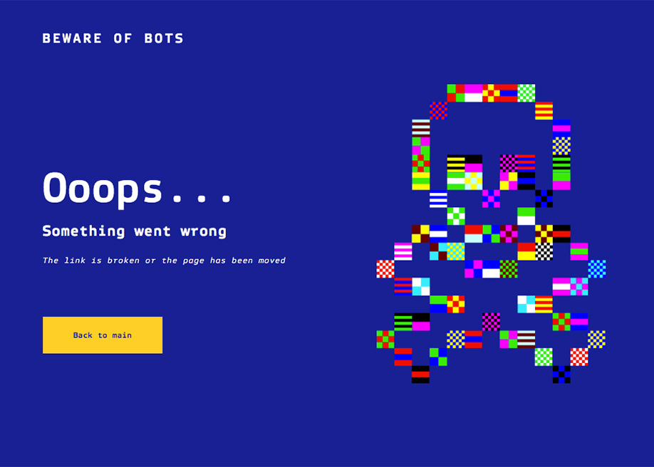404 error page - Beware Of Bots