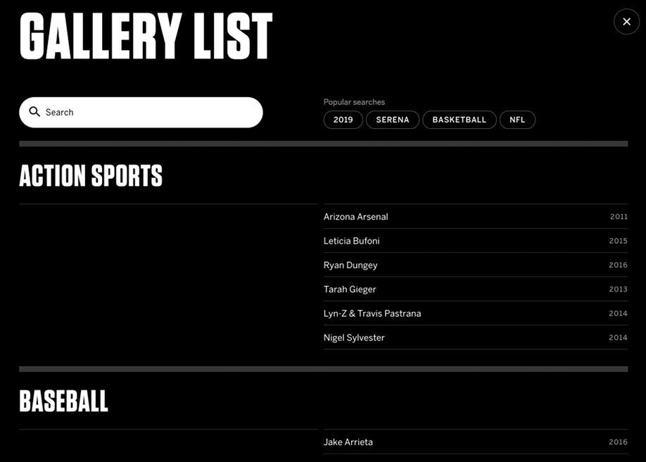 Search filters - ESPN Body