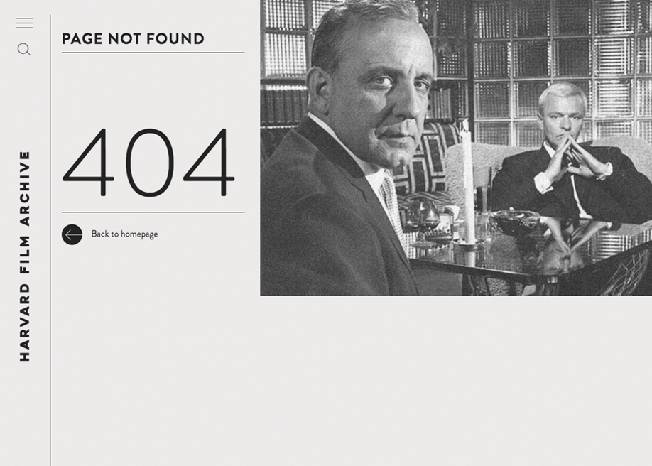 404 error page - Harvard Film Festival
