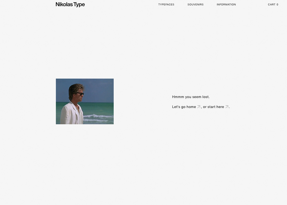 Minimal 404 error page - Nikolas Type