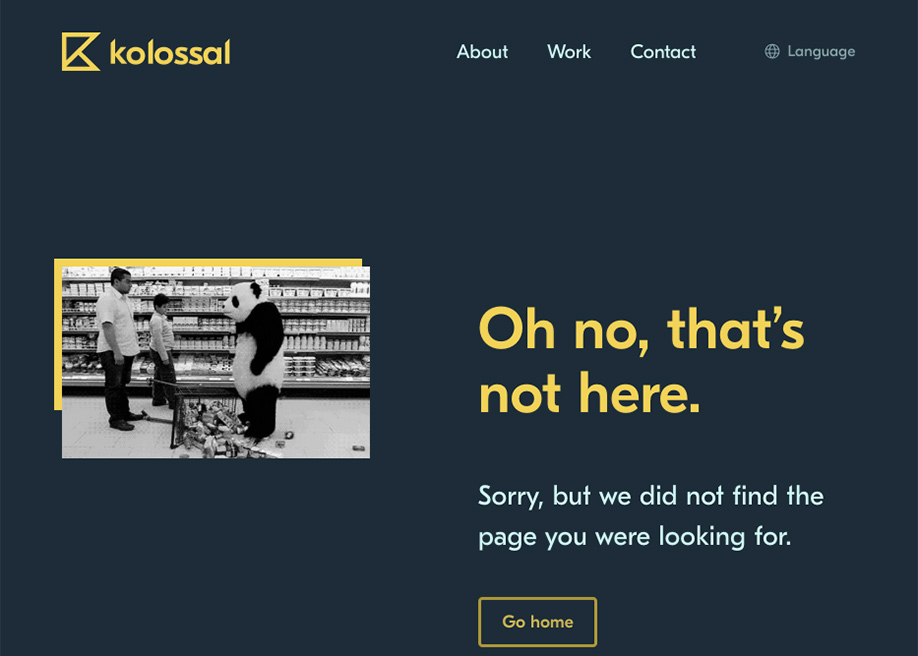 404 error page - Kolossal