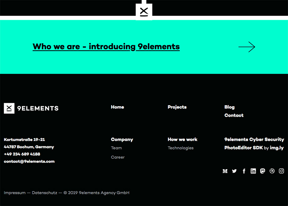 9 Elements - footer