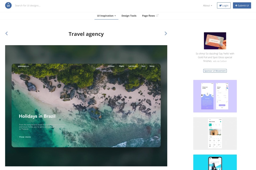 Travel agency - UI Movement
