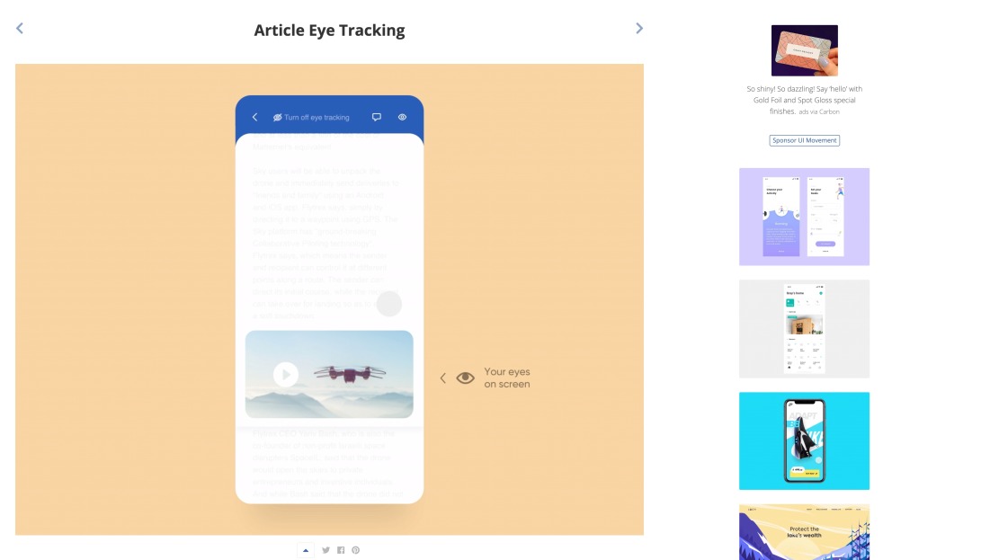 Article Eye Tracking - UI Movement