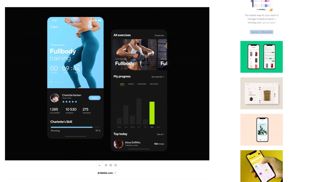 Wellness app - UI Movement