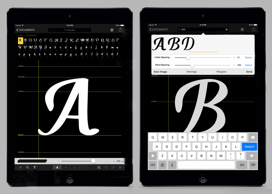 iFontMaker, handwritting tool fonts for iPad
