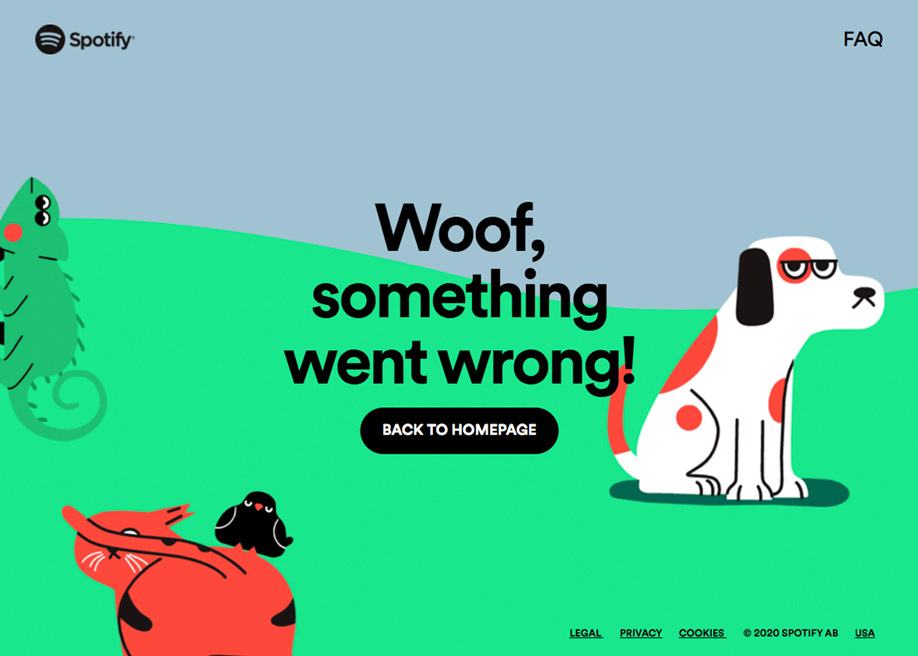 404 error page - Pets by Spotify