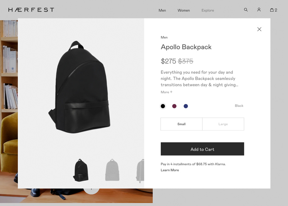 Haerfest designs bags e-commerce