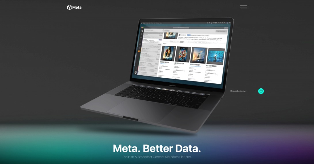 SaaS & Technology Website | B2B Web Design | Film & Broadcast Content Metadata Platform | Meta. Better Data.