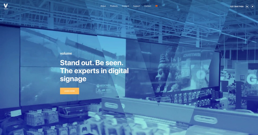 B2B Website | The Experts in Digital Signage | Volume Network