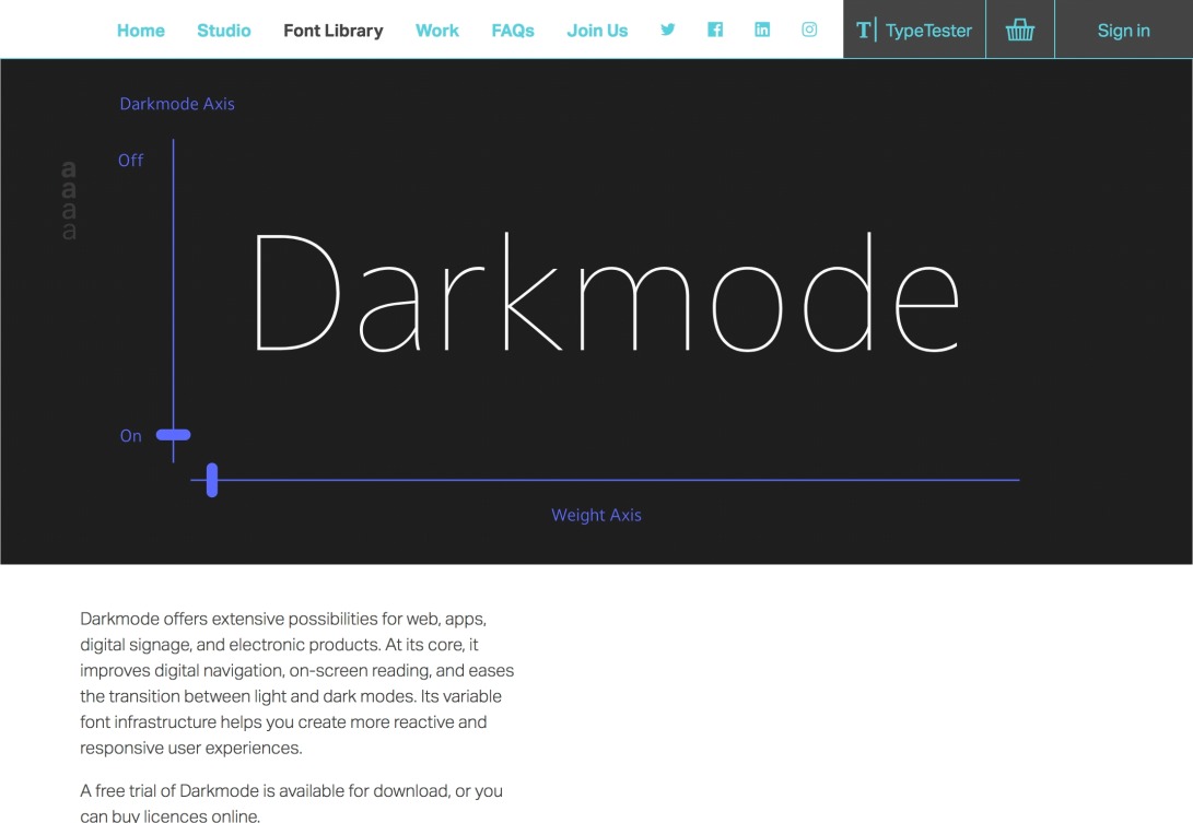 Darkmode Typeface