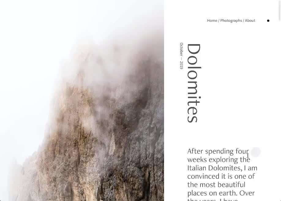 Photography portfolio project page Ruud Luijten Project Page Awwwards