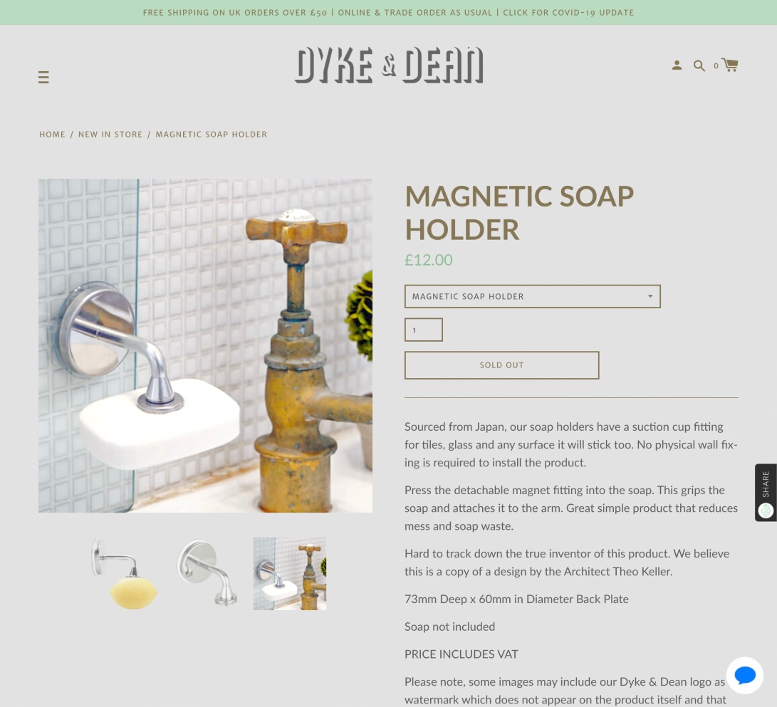 MAGNETIC SOAP HOLDER – DYKE & DEAN