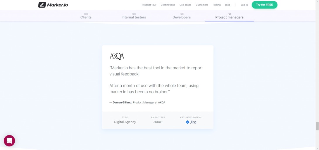Digital agency - Marker.io Bug Reporting Tool