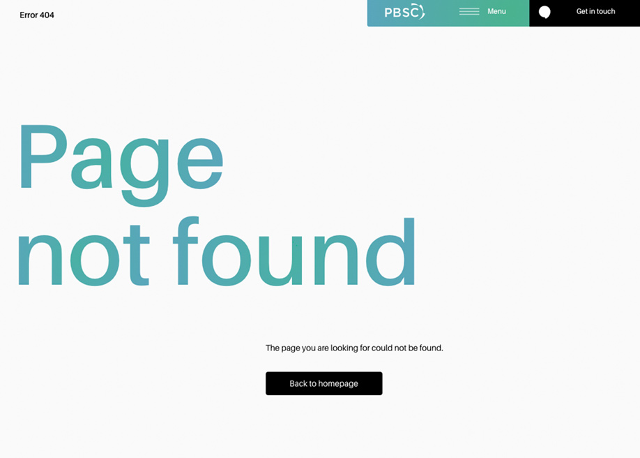 404 error page - PBSC