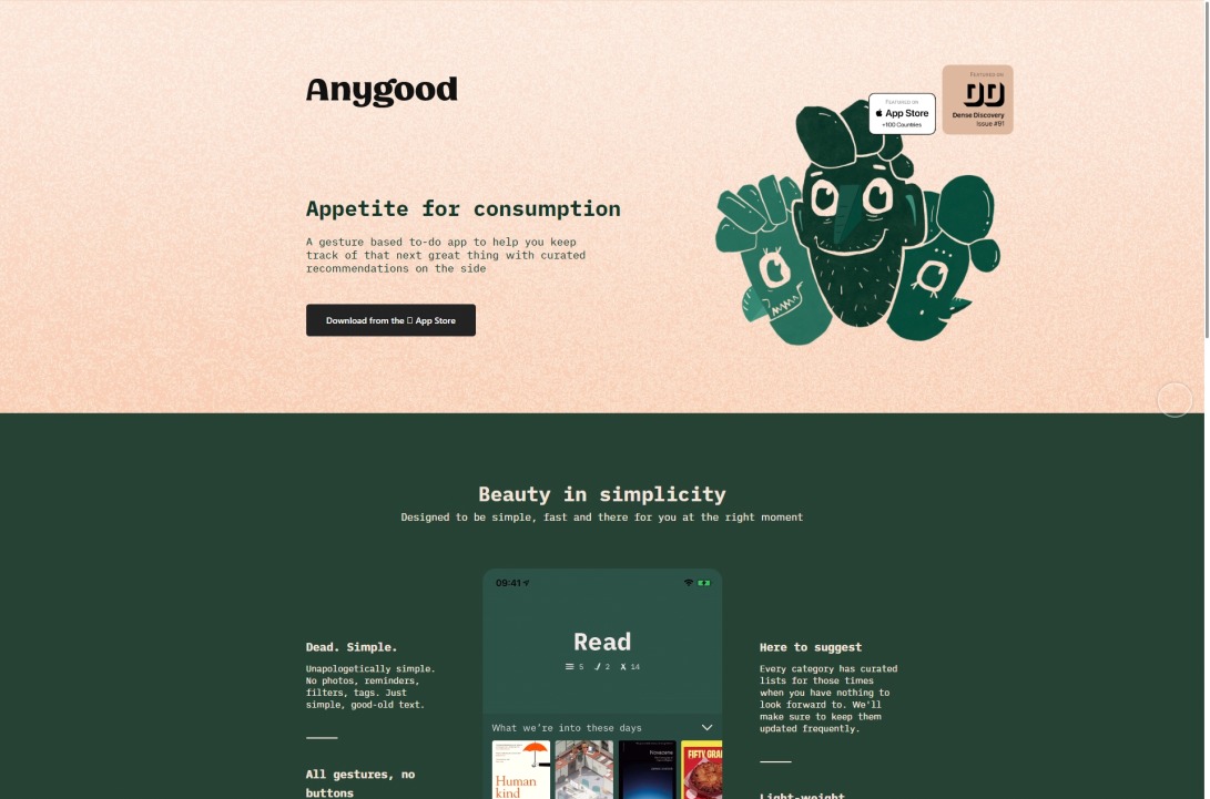 Anygood App - A Simple To-Do App with Recommendations
