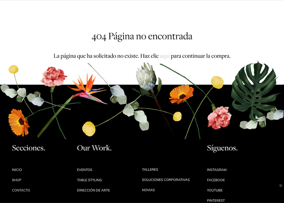 Ora The Floral Agency - 404 error page