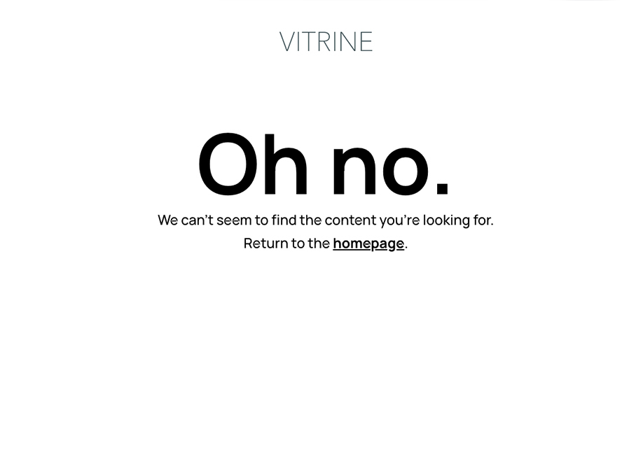 Vitrine Gallery - 404 error page