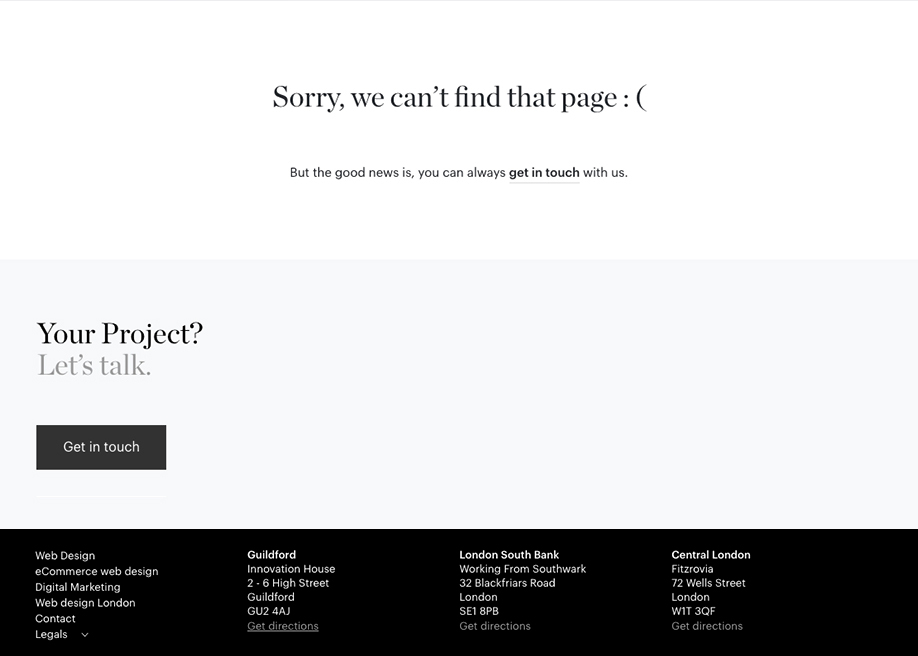 WebDesign London - 404 error page