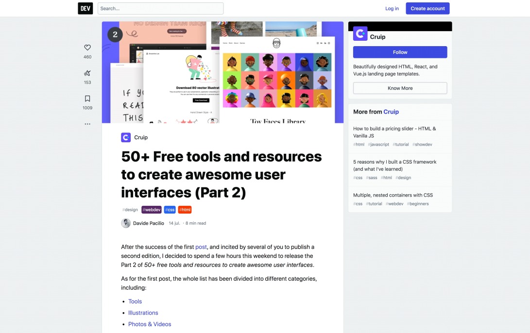 50+ Free tools and resources to create awesome user interfaces (Part 2) - DEV