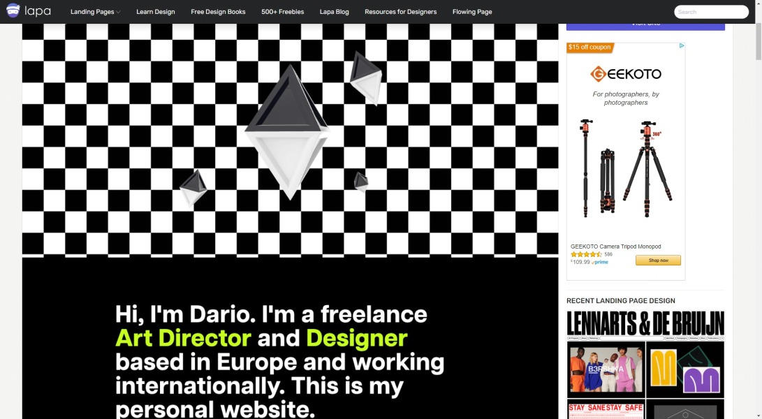 Dario landing page design inspiration - Lapa Ninja