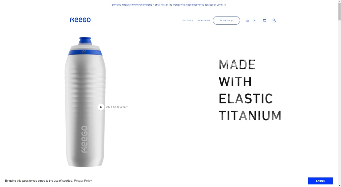 Keego | KEEGO – The world's first squeezable metal sports bottle
